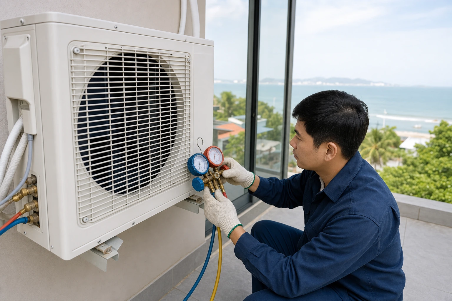 Dàn lạnh máy lạnh bị đóng tuyết do thiếu gas