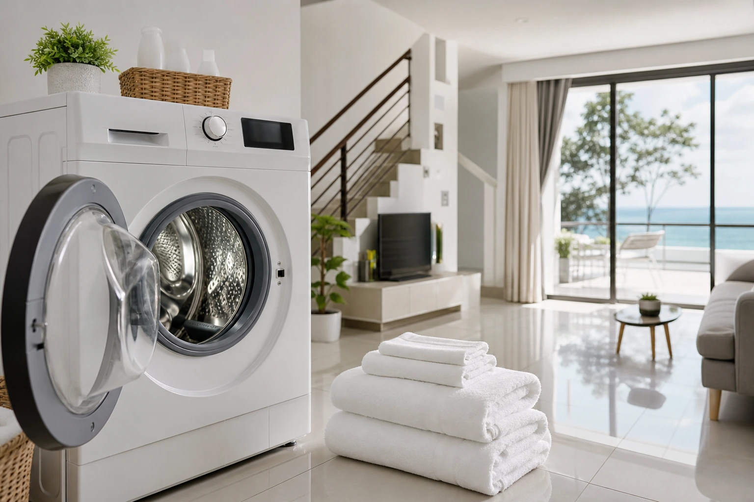 máy giặt sạch sau khi vệ sinh định kỳ