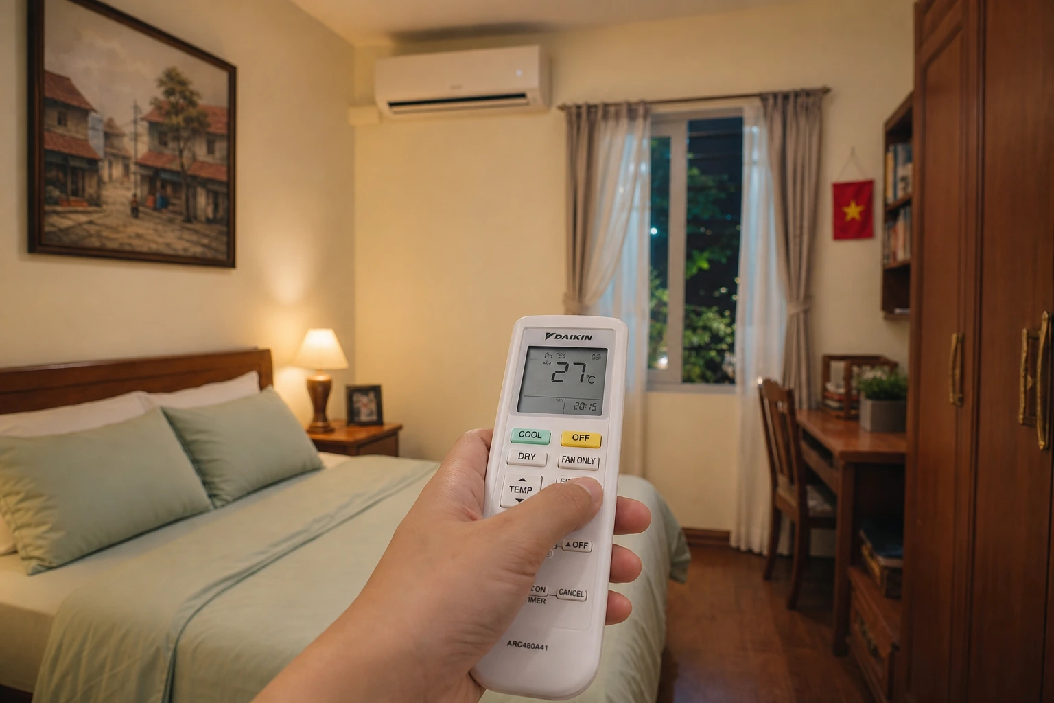 Cài nhiệt độ máy lạnh 26-28 độ giúp tiết kiệm điện