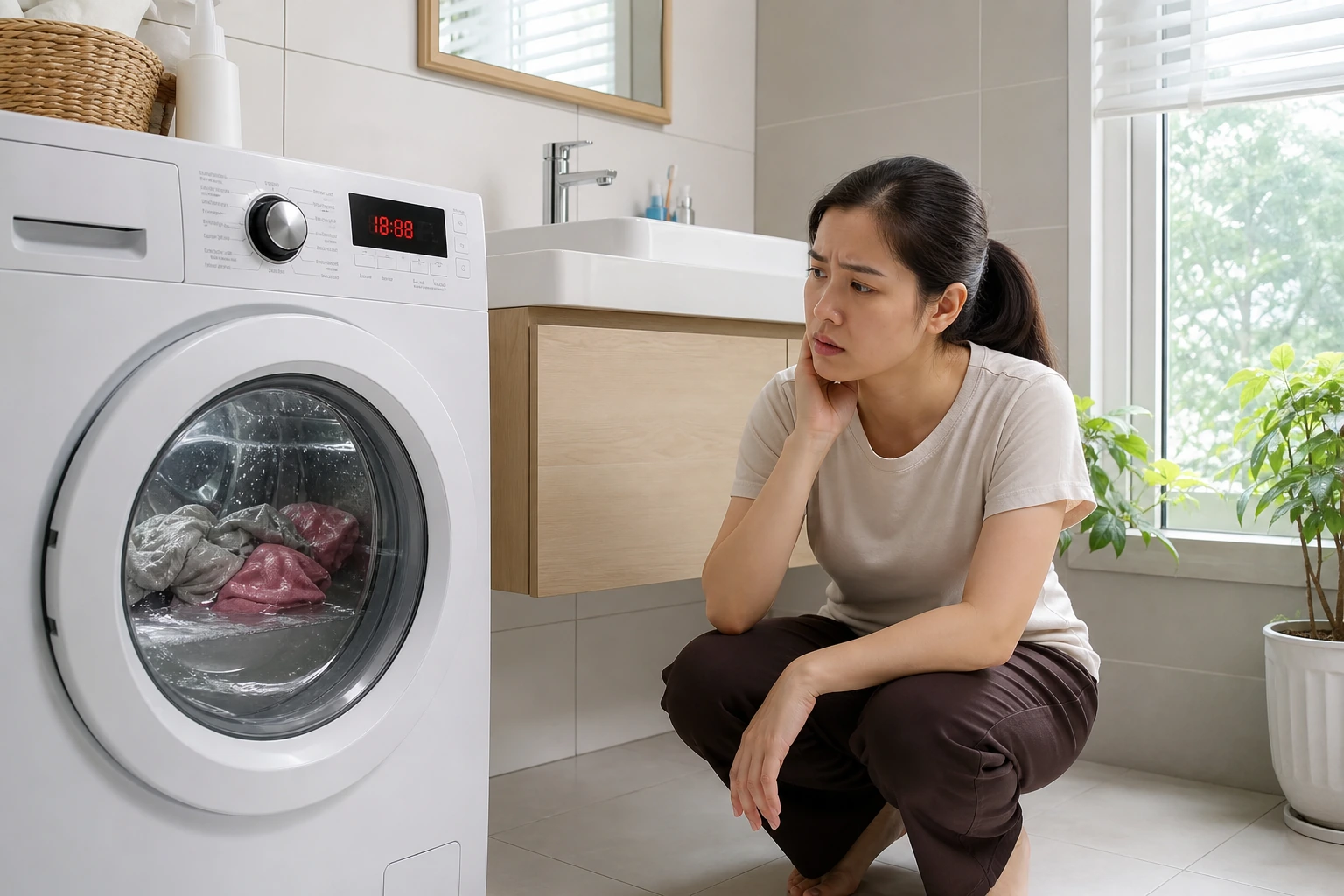 Máy giặt không vắt được phải làm sao – hình minh họa sự cố máy giặt