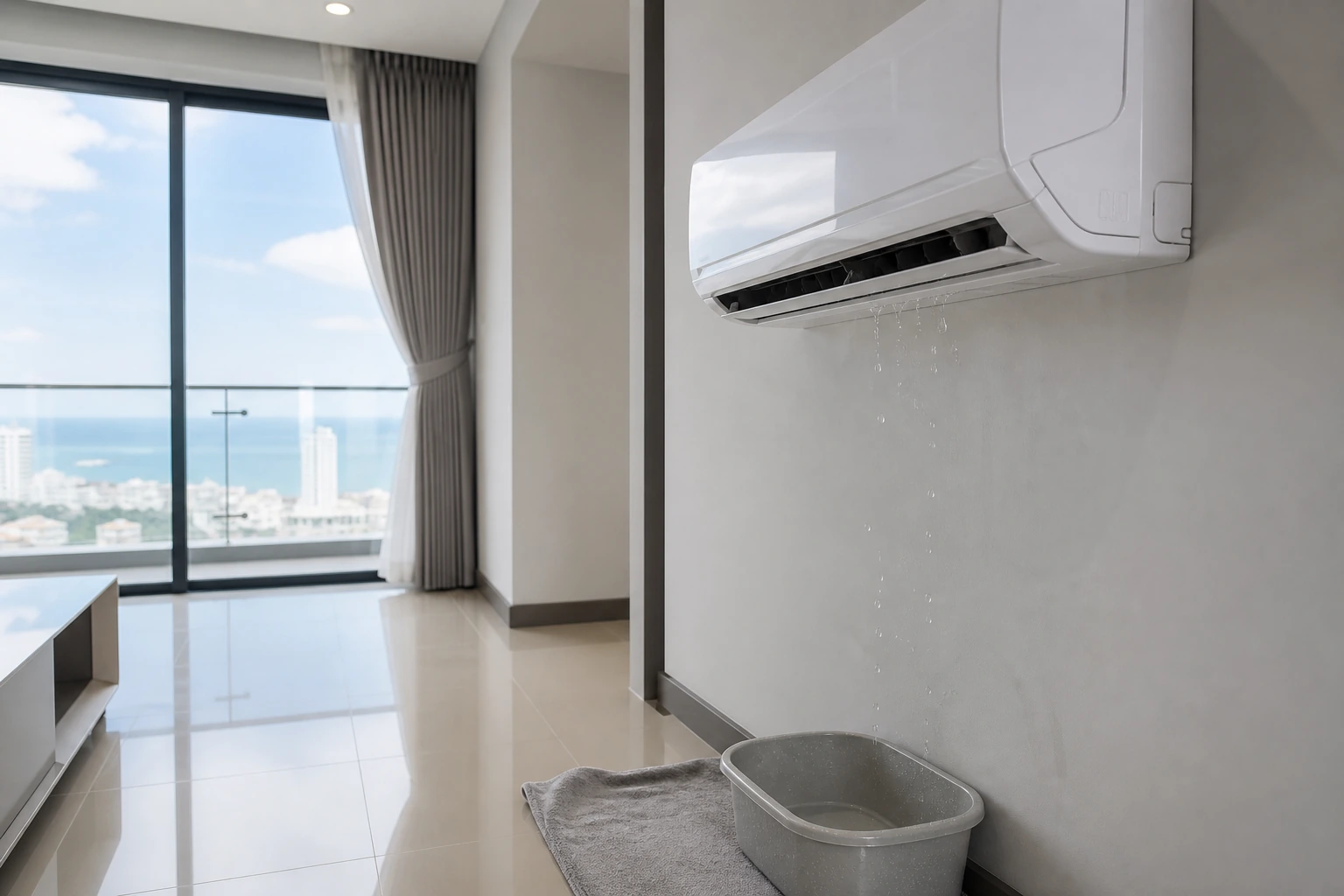 Máy lạnh bị chảy nước trong phòng tại Vũng Tàu