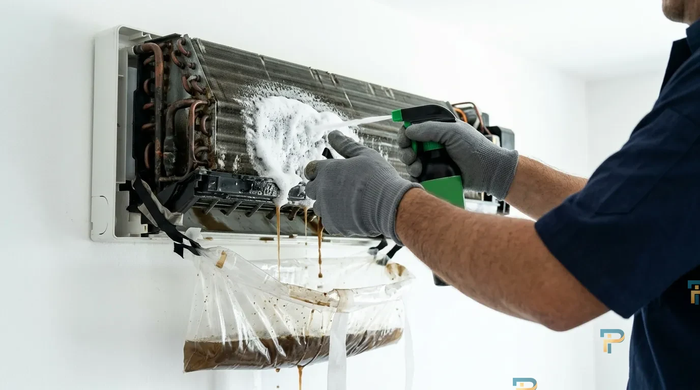 Quy trình xịt rửa dàn lạnh máy điều hòa tại nhà