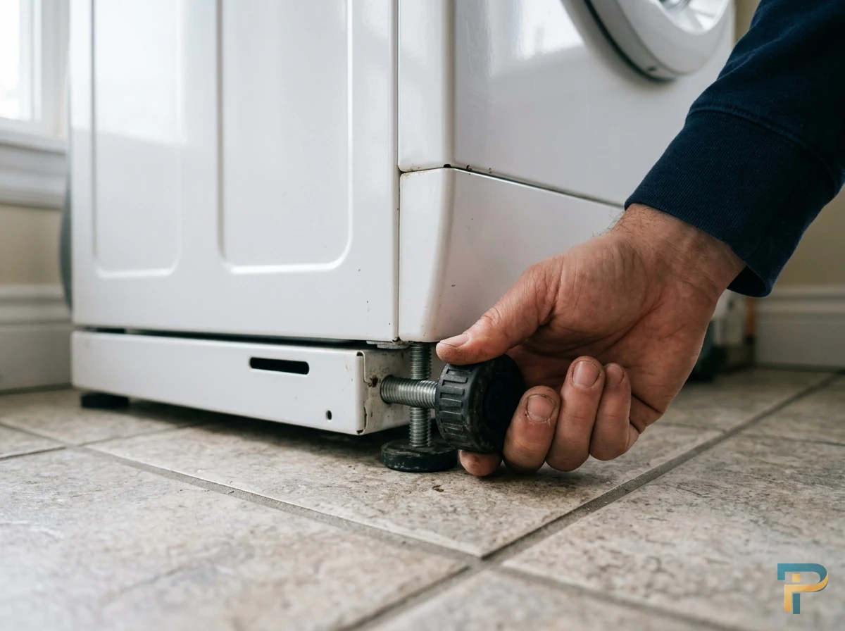 Điều chỉnh chân đế thăng bằng khi máy giặt bị rung lắc mạnh khi vắt