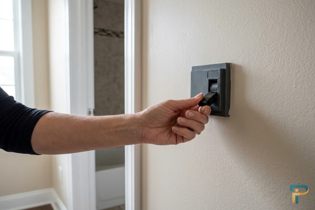 Ngắt cầu dao khẩn cấp từ vị trí an toàn khi máy nước nóng có mùi khét